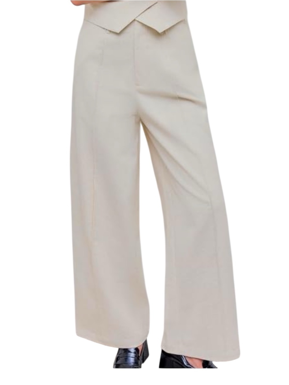 Cider Effortless Elegance High-Waisted Wide-Leg Linen Blend Pants sue Medium